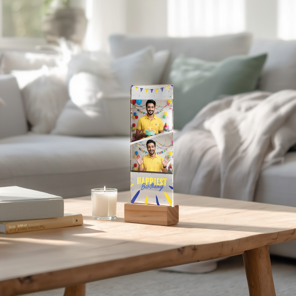 Custom Acrylic Photo Table Top with Wooden Base | Personalized Memory Gift for Birthday, Anniversary & Special Occasions (Copy)