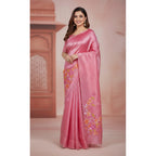 ARTSZILA® Hand-Painted Red Saree with Floral Motifs | Artisan-Made Traditional Saree by Milli Kulshrestha | Elegant Ethnic Wear for Festive & Special Occasions