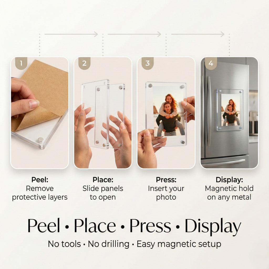 Acrylic Fridge magnets with photo replaceable option