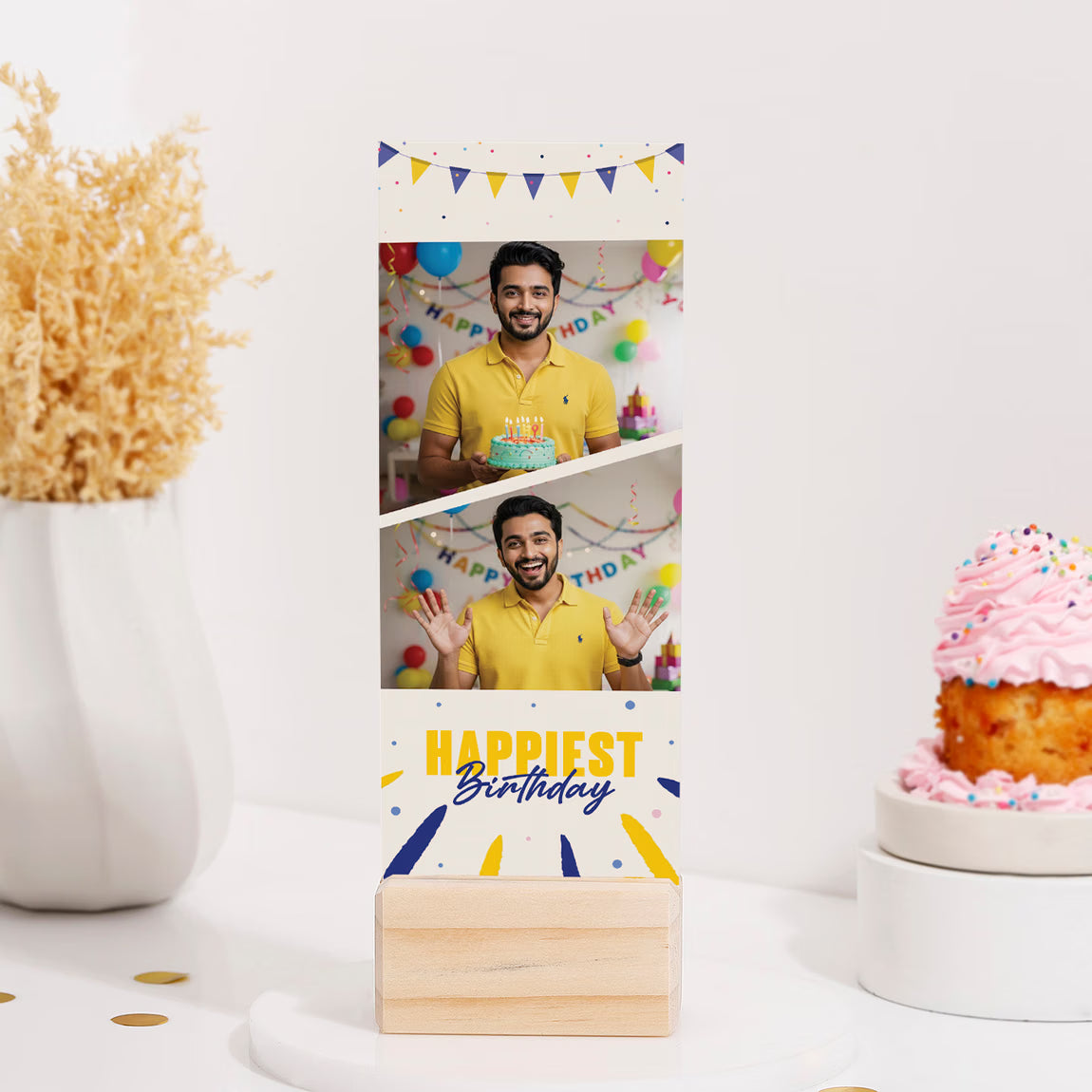 Custom Acrylic Photo Table Top with Wooden Base | Personalized Memory Gift for Birthday, Anniversary & Special Occasions (Copy)