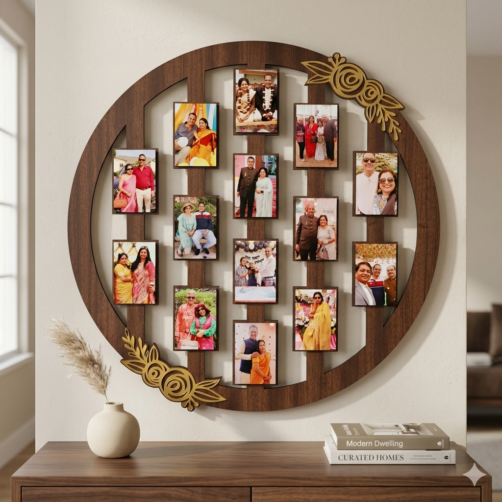 Customize Unique Photo Frame in Circle Shape (Size 12 inches)
